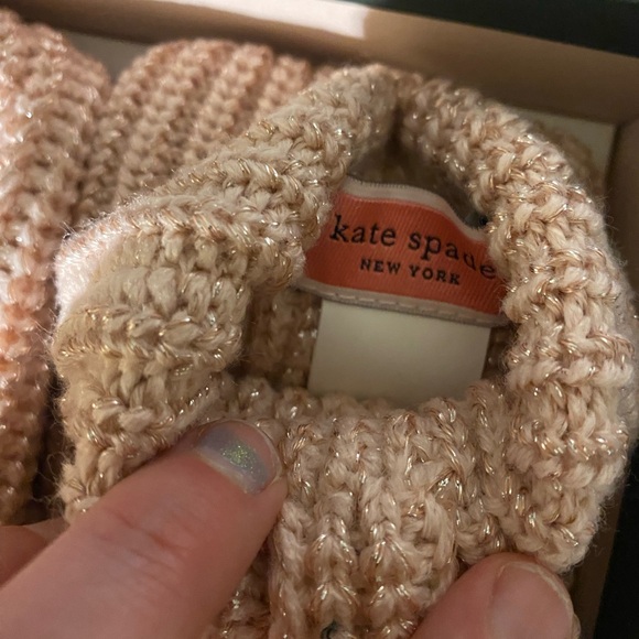 Kate Spade Pink Knit Hat and Mittens Set - Picture 9 of 10